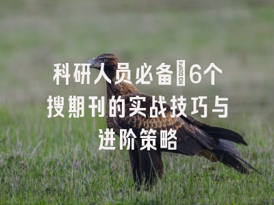 科研人员必备：6个搜期刊的实战技巧与进阶策略