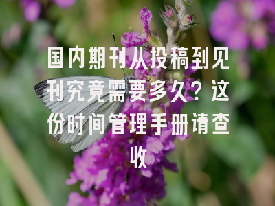 国内期刊从投稿到见刊究竟需要多久？这份时间管理手册请查收