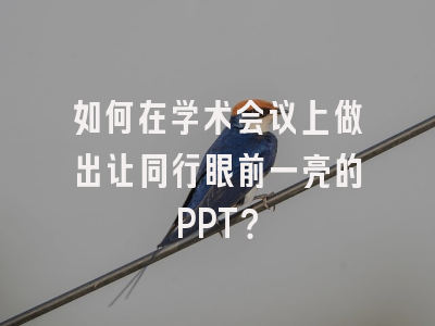 如何在学术会议上做出让同行眼前一亮的PPT？