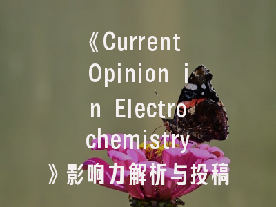 《Current Opinion in Electrochemistry》影响力解析与投稿全攻略——如何打造符合期刊期待的电化学论文？
