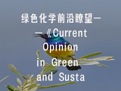 绿色化学前沿瞭望——《Current Opinion in Green and Sustainable Chemistry》期刊全解析与投稿策略