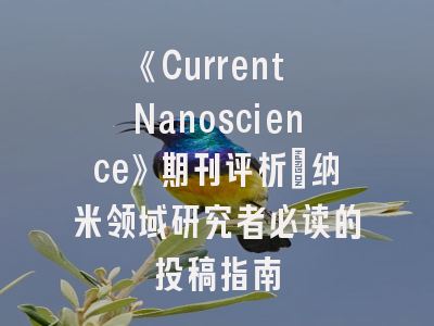 《Current Nanoscience》期刊评析：纳米领域研究者必读的投稿指南