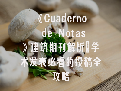 《Cuaderno de Notas》建筑期刊解析_学术发表必看的投稿全攻略