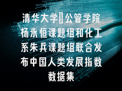 清华大学​公管学院杨永恒课题组和化工系朱兵课题组联合发布中国人类发展指数数据集