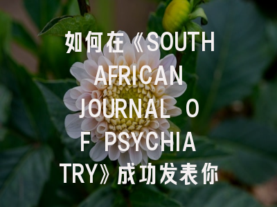 如何在《SOUTH AFRICAN JOURNAL OF PSYCHIATRY》成功发表你的研究成果？
