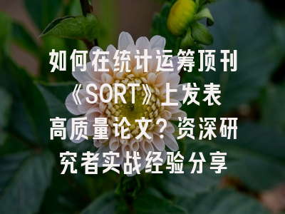 如何在统计运筹顶刊《SORT》上发表高质量论文？资深研究者实战经验分享