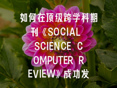 如何在顶级跨学科期刊《SOCIAL SCIENCE COMPUTER REVIEW》成功发表研究成果？