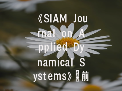 《SIAM Journal on Applied Dynamical Systems》：前沿领域的学术灯塔与科研进阶指南