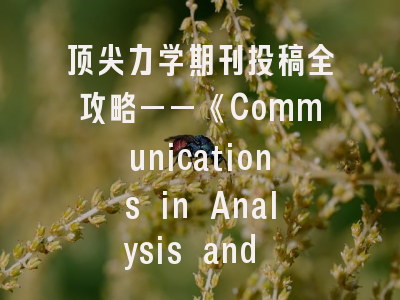 顶尖力学期刊投稿全攻略——《Communications in Analysis and Mechanics》的学术密码与发表策略