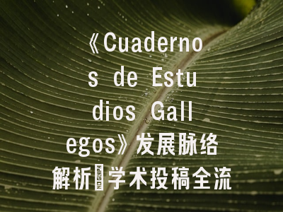 《Cuadernos de Estudios Gallegos》发展脉络解析_学术投稿全流程操作指南