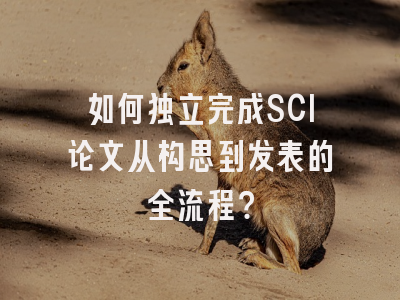 如何独立完成SCI论文从构思到发表的全流程？
