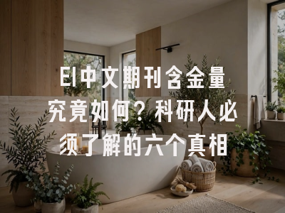 EI中文期刊含金量究竟如何？科研人必须了解的六个真相