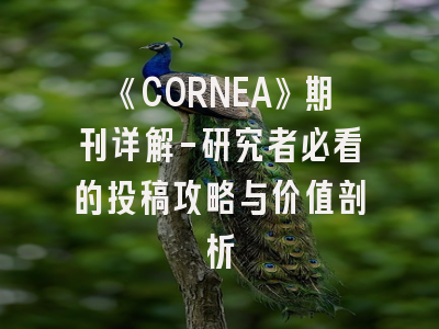 《CORNEA》期刊详解-研究者必看的投稿攻略与价值剖析