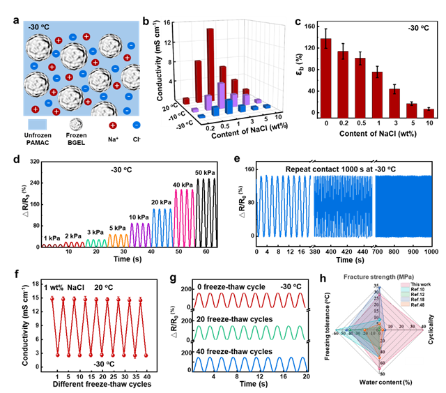 北京理工大学团队在纯水系抗冻水凝胶材料助力机器人低温触觉识别领域取得进展