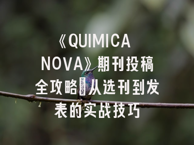 《QUIMICA NOVA》期刊投稿全攻略：从选刊到发表的实战技巧