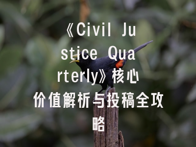 《Civil Justice Quarterly》核心价值解析与投稿全攻略