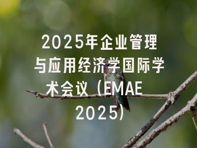2025年企业管理与应用经济学国际学术会议（EMAE 2025）