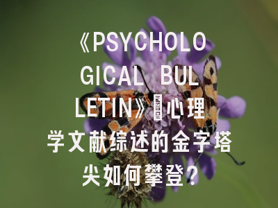《PSYCHOLOGICAL BULLETIN》：心理学文献综述的金字塔尖如何攀登？
