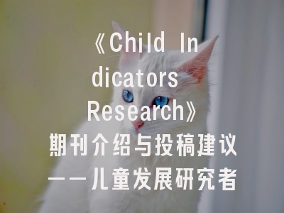 《Child Indicators Research》期刊介绍与投稿建议——儿童发展研究者的必修课