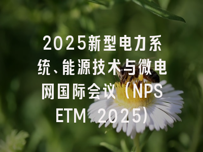 2025新型电力系统、能源技术与微电网国际会议（NPSETM 2025）
