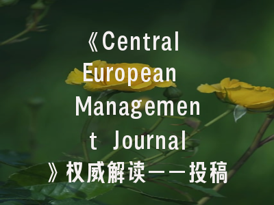 《Central European Management Journal》权威解读——投稿策略与评审流程全解析