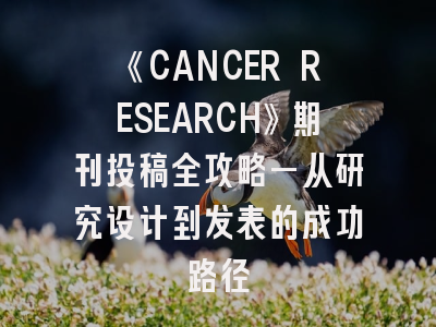 《CANCER RESEARCH》期刊投稿全攻略—从研究设计到发表的成功路径