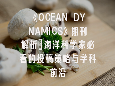 《OCEAN DYNAMICS》期刊解析：海洋科学家必看的投稿策略与学科前沿