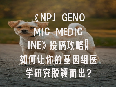 《NPJ GENOMIC MEDICINE》投稿攻略：如何让你的基因组医学研究脱颖而出？