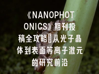 《NANOPHOTONICS》期刊投稿全攻略：从光子晶体到表面等离子激元的研究前沿