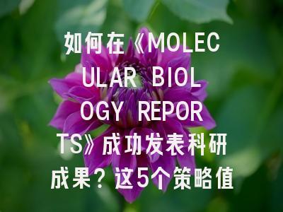 如何在《MOLECULAR BIOLOGY REPORTS》成功发表科研成果？这5个策略值得收藏！