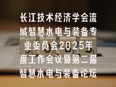 长江技术经济学会流域智慧水电与装备专业委员会2025年度工作会议暨第二届智慧水电与装备论坛