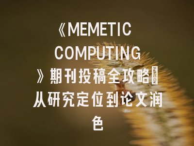 《MEMETIC COMPUTING》期刊投稿全攻略：从研究定位到论文润色