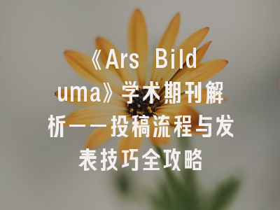 《Ars Bilduma》学术期刊解析——投稿流程与发表技巧全攻略