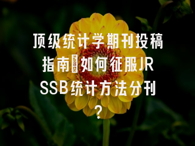 顶级统计学期刊投稿指南：如何征服JRSSB统计方法分刊？