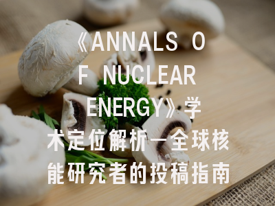 《ANNALS OF NUCLEAR ENERGY》学术定位解析—全球核能研究者的投稿指南