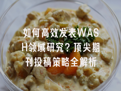 如何高效发表WASH领域研究？顶尖期刊投稿策略全解析