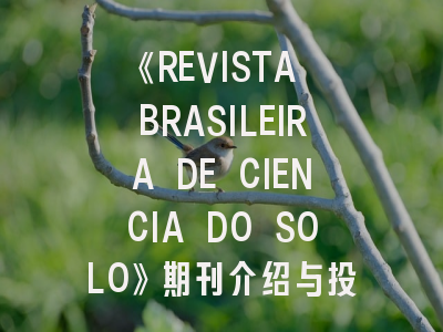 《REVISTA BRASILEIRA DE CIENCIA DO SOLO》期刊介绍与投稿策略
