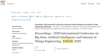第六届大数据、人工智能与物联网工程国际会议（ICBAIE 2025）