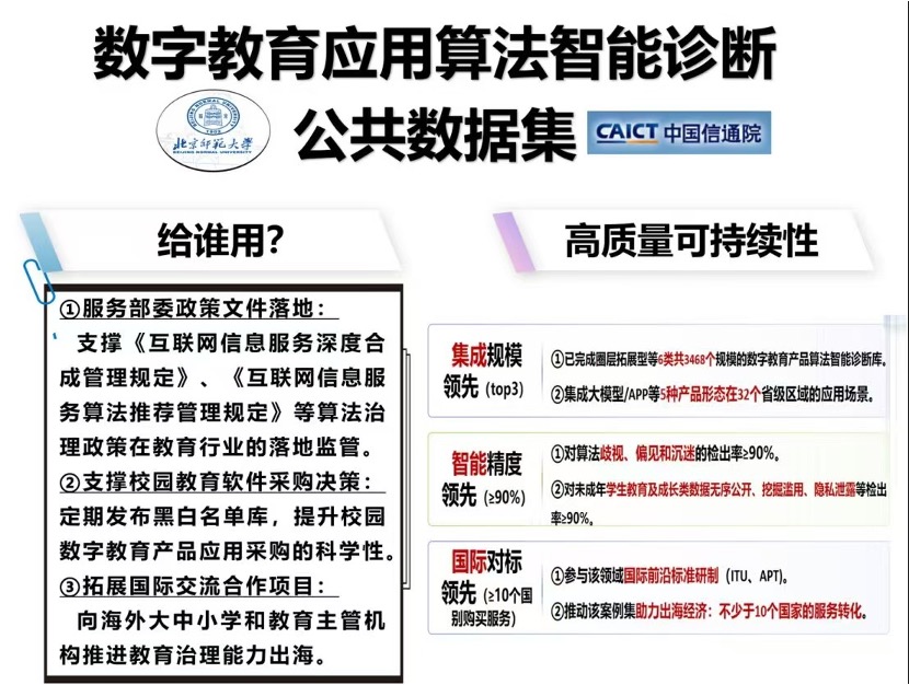 北京师范大学入选国家数据局首批《高质量数据集典型案例》：北师大国家工程中心成果在2025年数博会发布