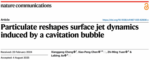 西北工业大学航海学院陈效鹏教授在《Nature Communications》发表气液界面动力学研究成果