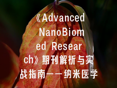 《Advanced NanoBiomed Research》期刊解析与实战指南——纳米医学研究者必读的投稿宝典