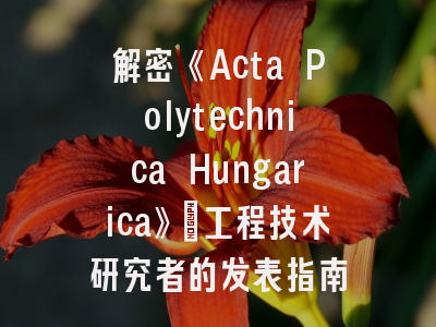 解密《Acta Polytechnica Hungarica》_工程技术研究者的发表指南