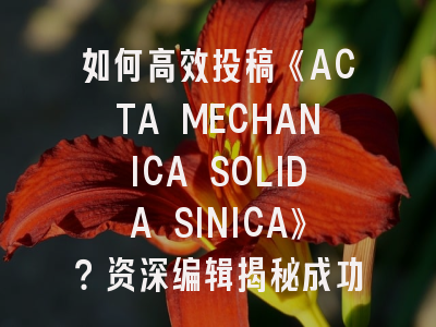 如何高效投稿《ACTA MECHANICA SOLIDA SINICA》？资深编辑揭秘成功要点