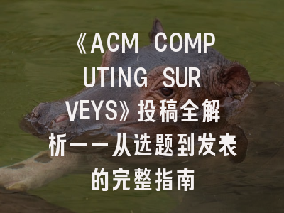《ACM COMPUTING SURVEYS》投稿全解析——从选题到发表的完整指南
