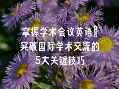 掌握学术会议英语_突破国际学术交流的5大关键技巧