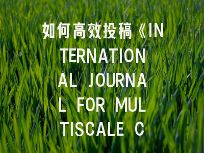 如何高效投稿《INTERNATIONAL JOURNAL FOR MULTISCALE COMPUTATIONAL ENGINEERING》？资深编辑的实战建议