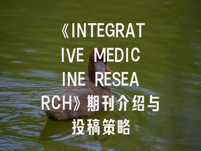 《INTEGRATIVE MEDICINE RESEARCH》期刊介绍与投稿策略