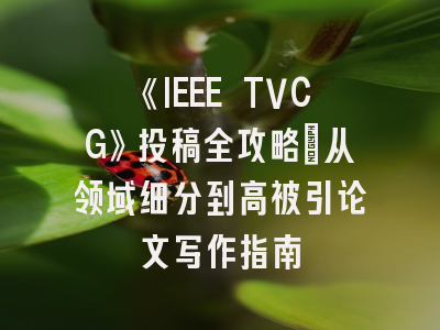 《IEEE TVCG》投稿全攻略：从领域细分到高被引论文写作指南