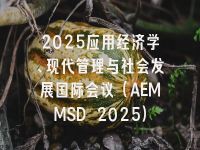 2025应用经济学、现代管理与社会发展国际会议（AEMMSD 2025）