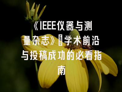《IEEE仪器与测量杂志》：学术前沿与投稿成功的必看指南
